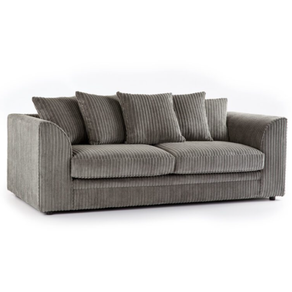 Morris L Shape Jumbo Cord 4 Seater Grey Corner Sofa - Right Side