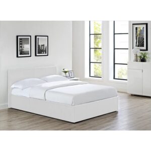 Modern Design Leather Upholstery Ottoman 3ft Single Bed - White