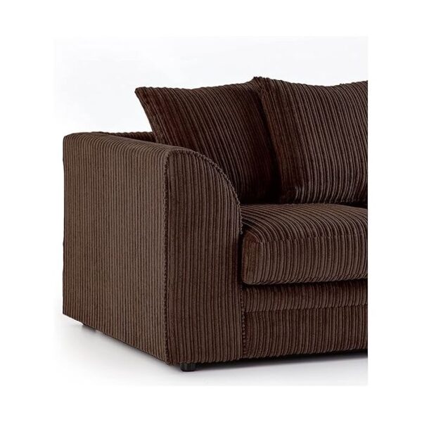 Morris L Shape Jumbo Cord 4 Seater Chocolate Brown Corner Sofa - Right Side