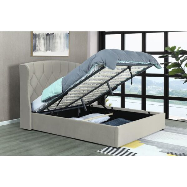 Mayfair Ottoman Storage Silver Bed Frame with LED - Standard Double 4ft6