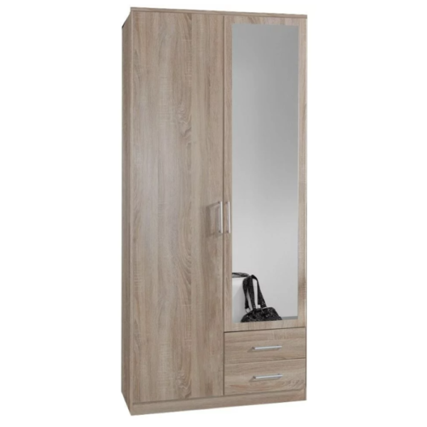 Osaka 2 Door 2 Drawer Wardrobe - Oak