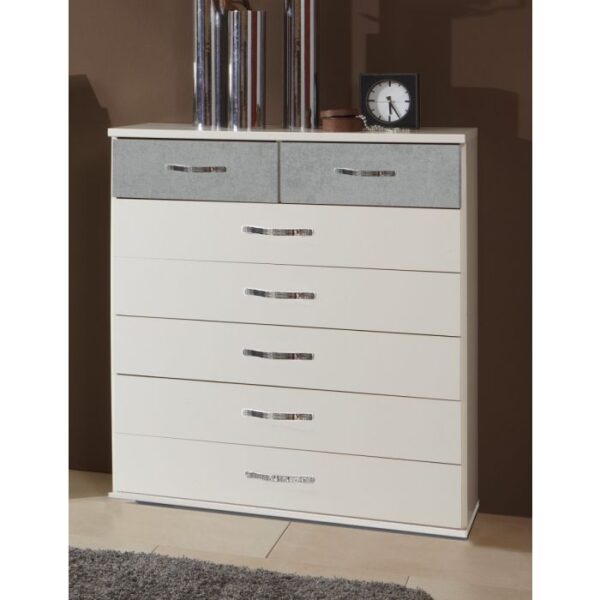 Duo 5+2 Chest of Drawers - White and Grey