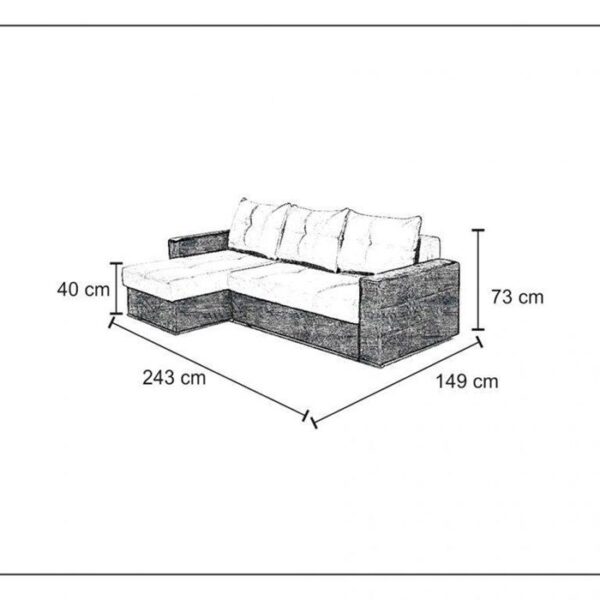 Durban Modern Design Corner Sofabed with Storage Space