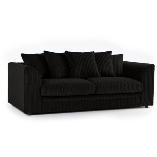 Morris Jumbo Cord 3 Seater and 2 Seater Sofa Set - Black