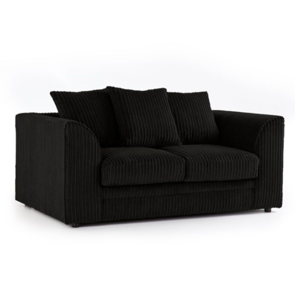 Morris Jumbo Cord 3 Seater and 2 Seater Sofa Set - Black